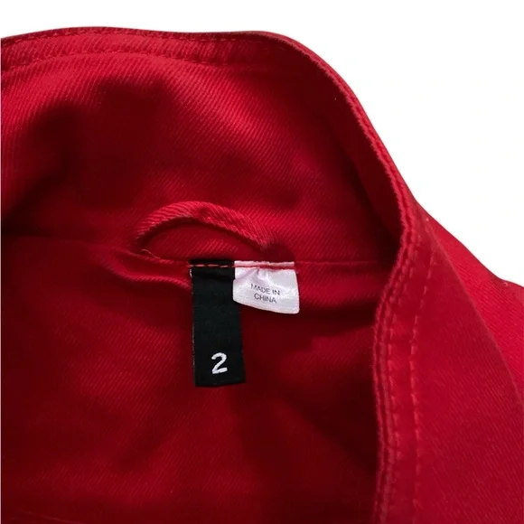 H&M Women's Red Double-Breasted Jacket size 2 - Picture 3 of 5